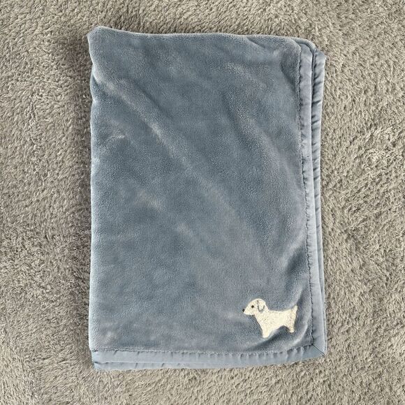 Carter's Baby Boy Plush Baby Blanket One Size Light Blue Puppy Dog Soft - Picture 1 of 12